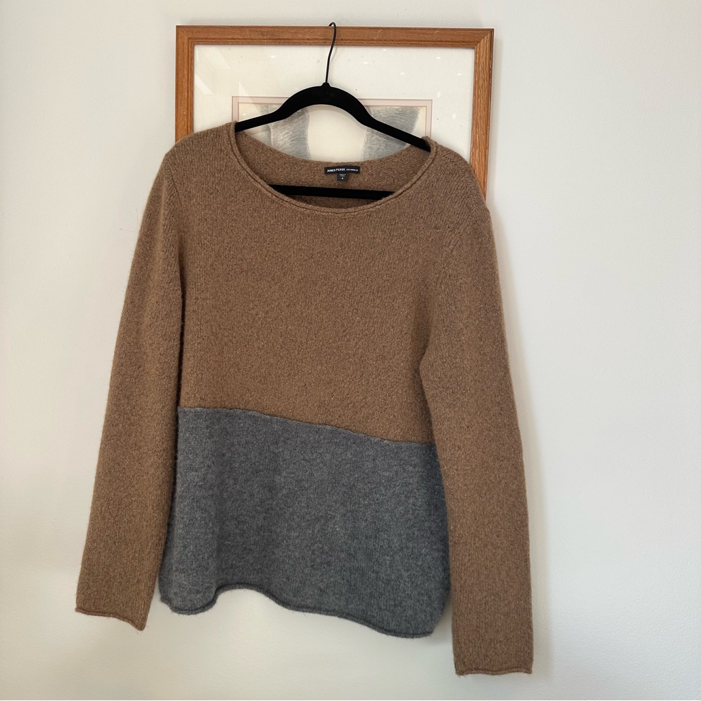 James Perse Two-Tone Cashmere Sweater - Brown And Gray
